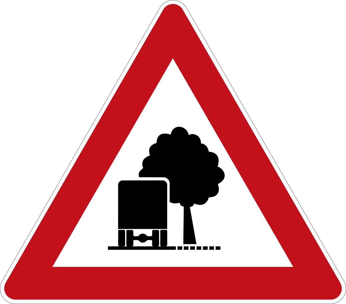 Waarschuwing voor laaghangende takken.