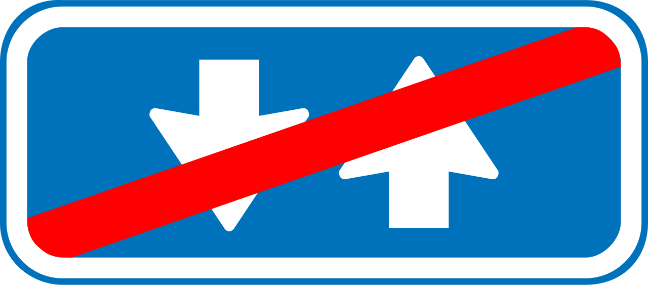 Ende des Verkehrs in beide Richtungen.