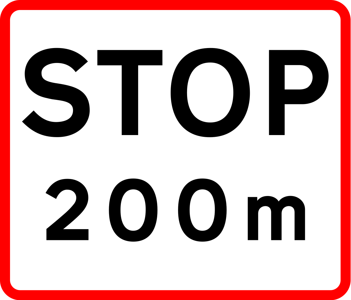 Stopp in ... Metern.