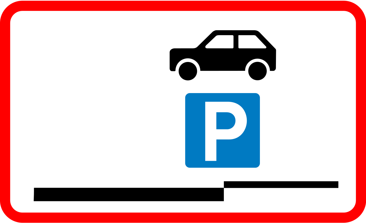 Parken auf dem Gehweg erlaubt.