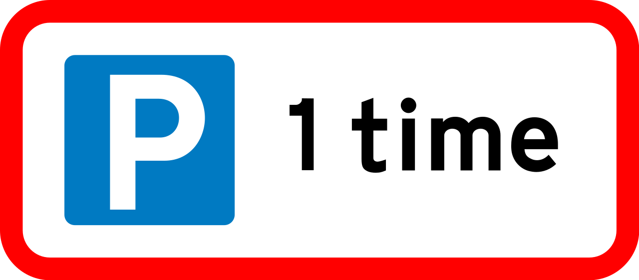 Parken auf 1 Stunde begrenzt.