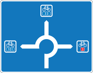 Information über die Richtungen im Kreisverkehr.