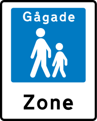 Beginn einer Fußgängerzone.