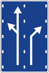 Overzicht van de rijstroken en hun richting.