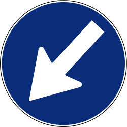 Obstakel links voorbijrijden.