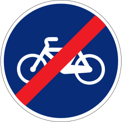 Einde van verplicht pad voor fietsers.
