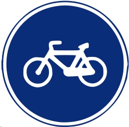 Verplicht pad voor fietsers.