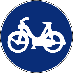Verplicht pad voor bromfietsen.