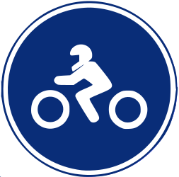 Verplicht pad voor motorfietsen.