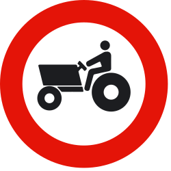 Landbouwvoertuigen verboden.