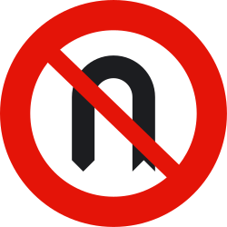 Keren verboden (U-turn).
