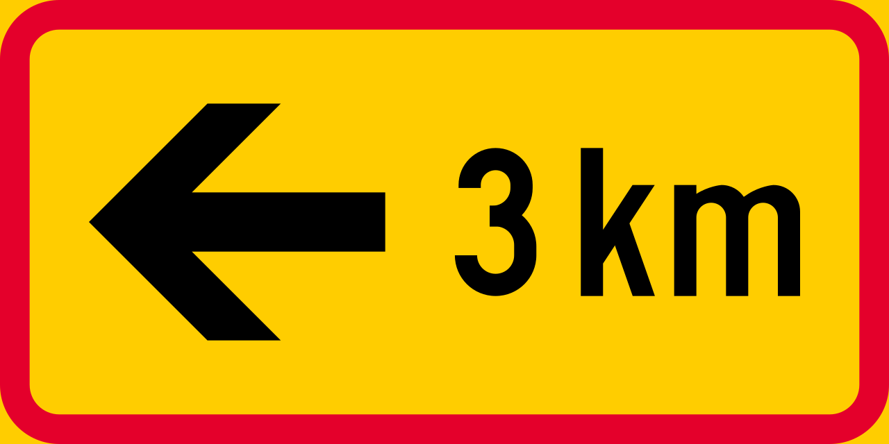 ... kilometres to the left.