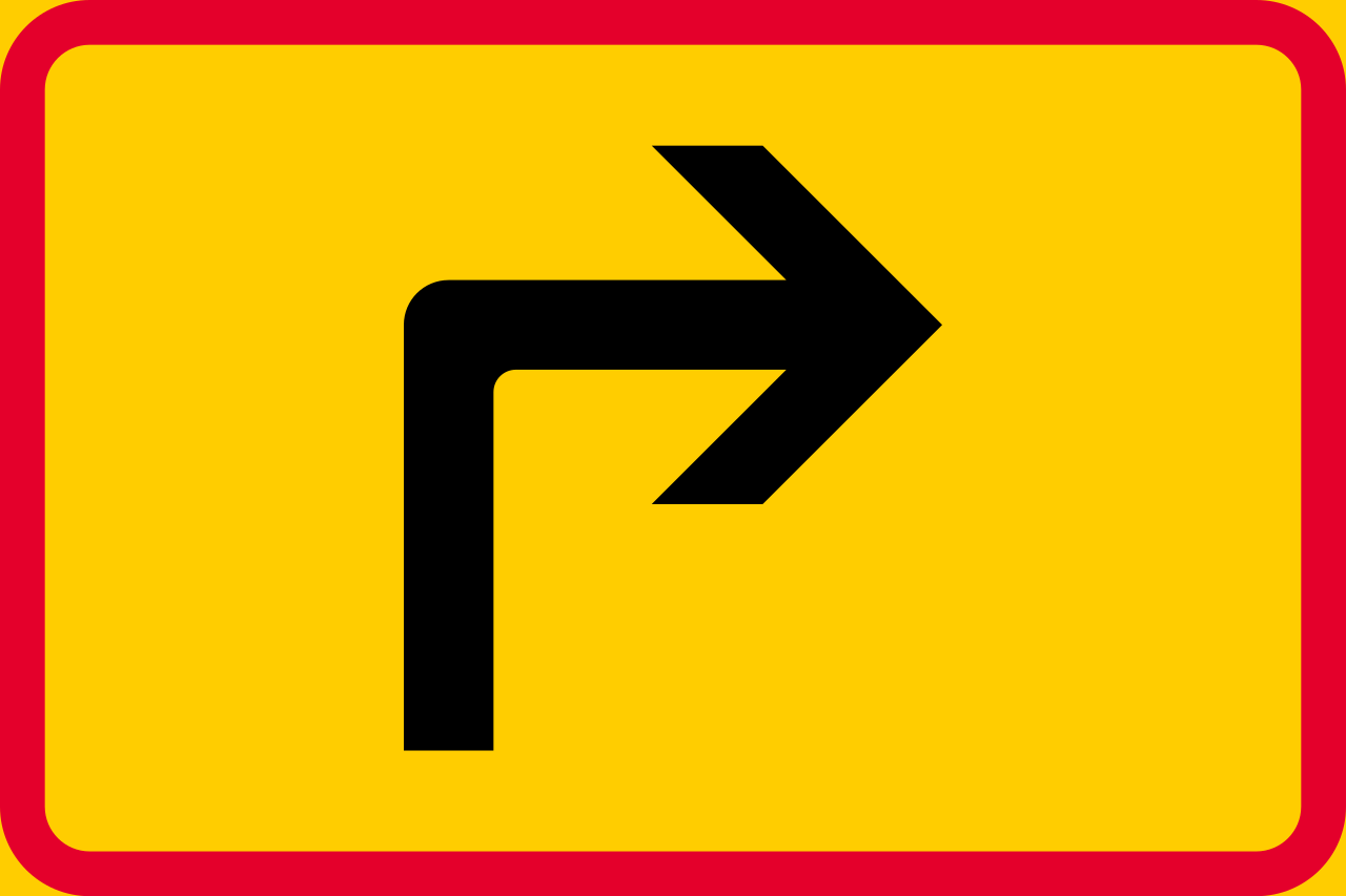 Applies after a right turn.