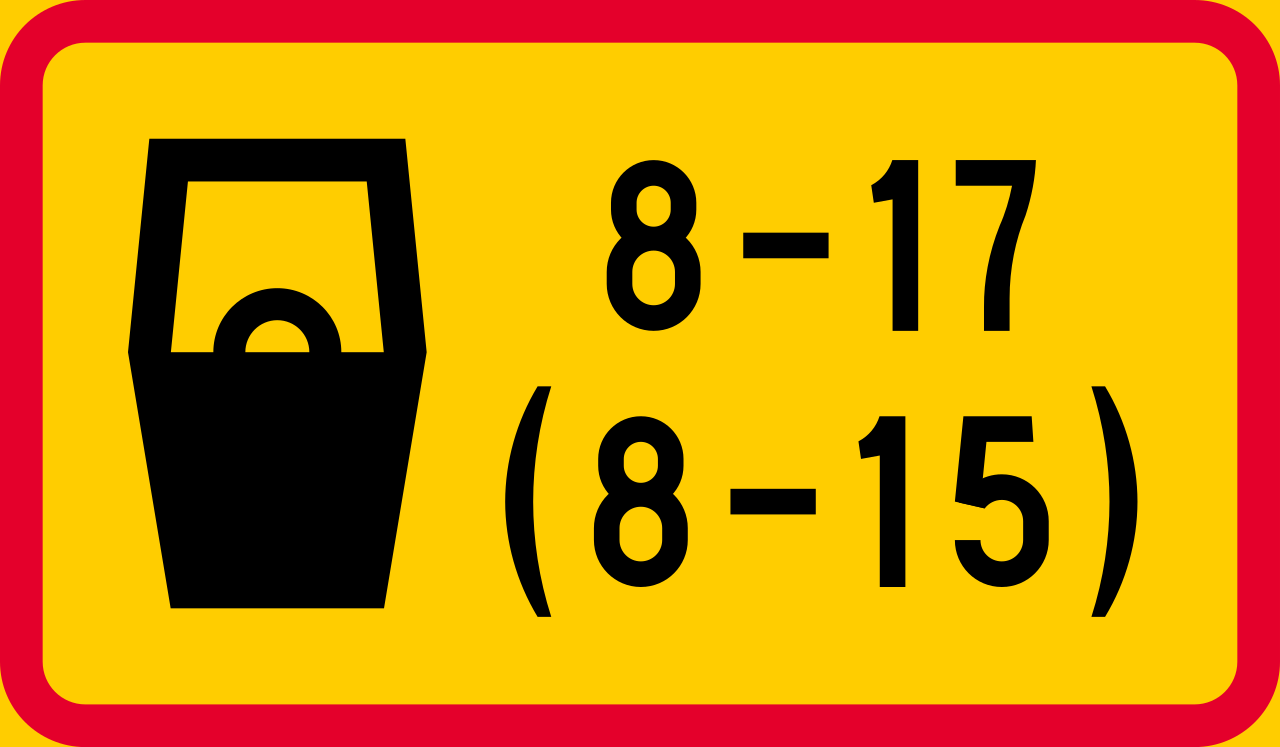 Paid parking during times shown.
