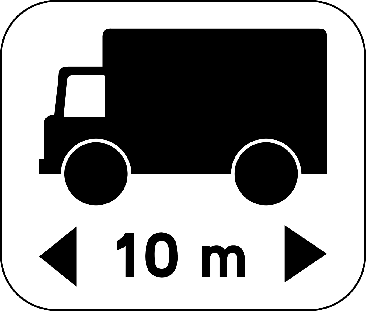 For trucks exceeding the indicated length.