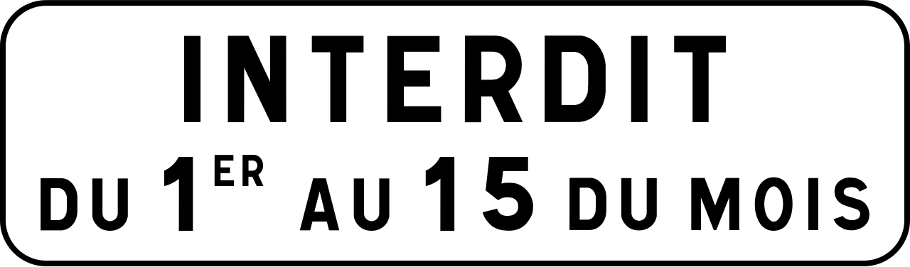 Prohibited from the 1st to the 15th.