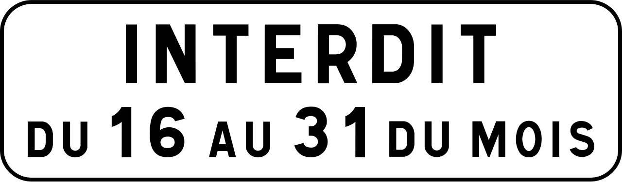 Prohibited from the 16th to month-end.