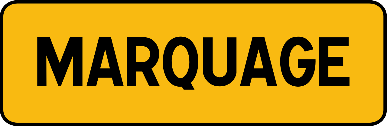 Road markings.