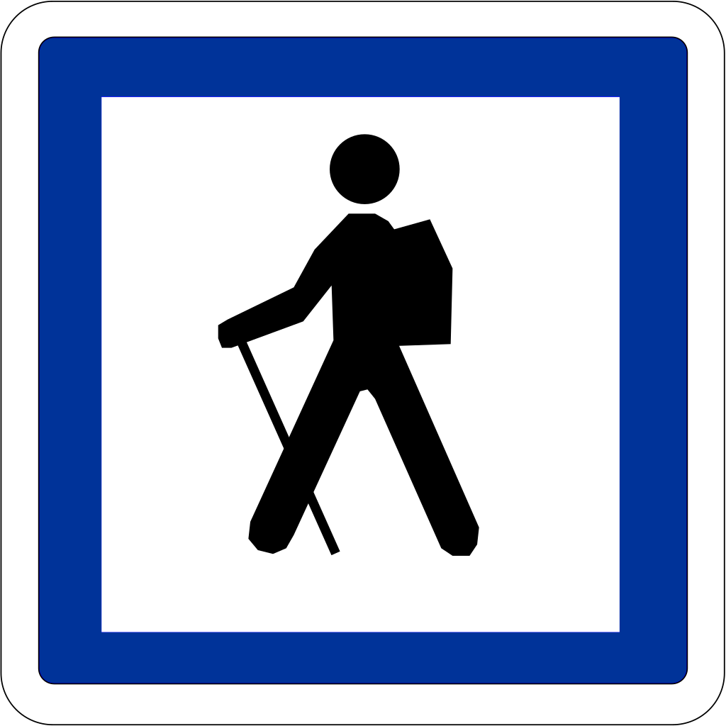 Rota de caminhadas.