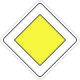 Início de via com prioridade.