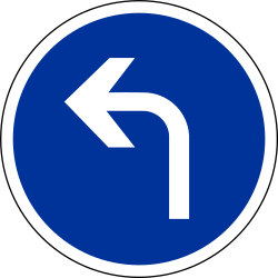 Turning left mandatory.
