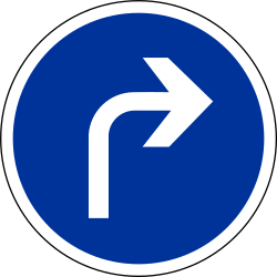 Turning right mandatory.