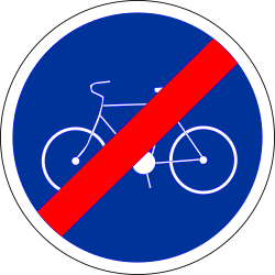 End of mandatory path for cyclists.