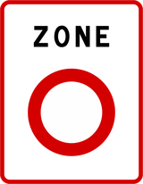 Início de zona de acesso proibido.