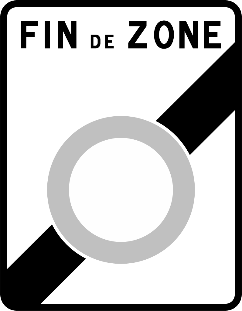 End of prohibited-access zone.