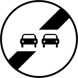 End of the overtaking prohibition.