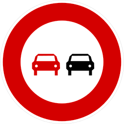 Overtaking prohibited.