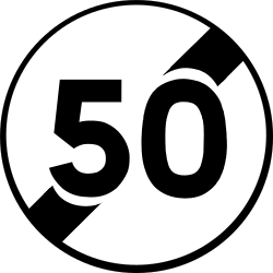 End of the speed limit.