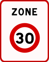 Início de zona com limite de velocidade.