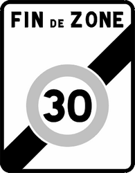End of the zone with speed limit.