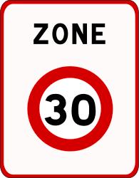 Start of a zone with speed limit.