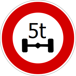 Vehicles exceeding the axle-load limit prohibited.