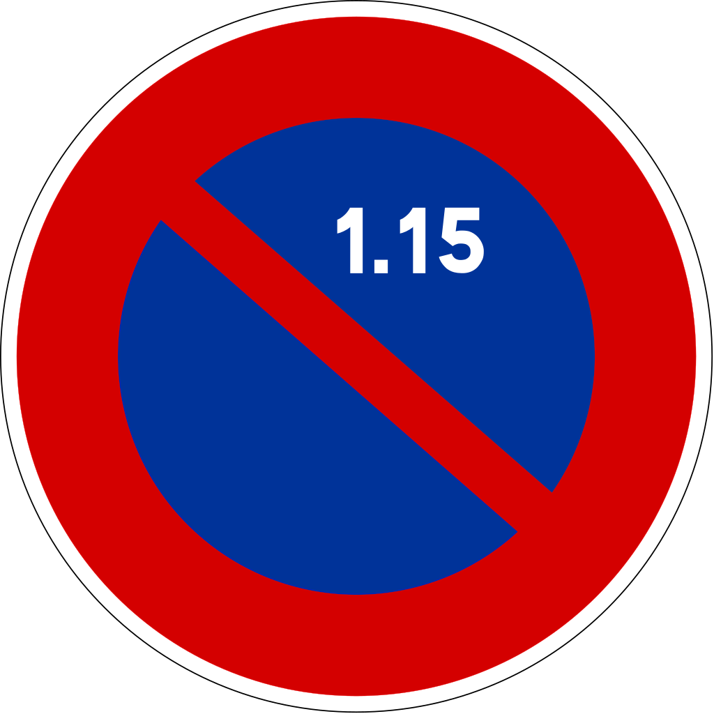 Parking prohibited from the 1st to the 15th.