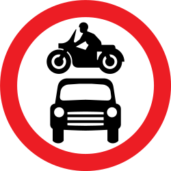 Interdiction de motos et de voitures.