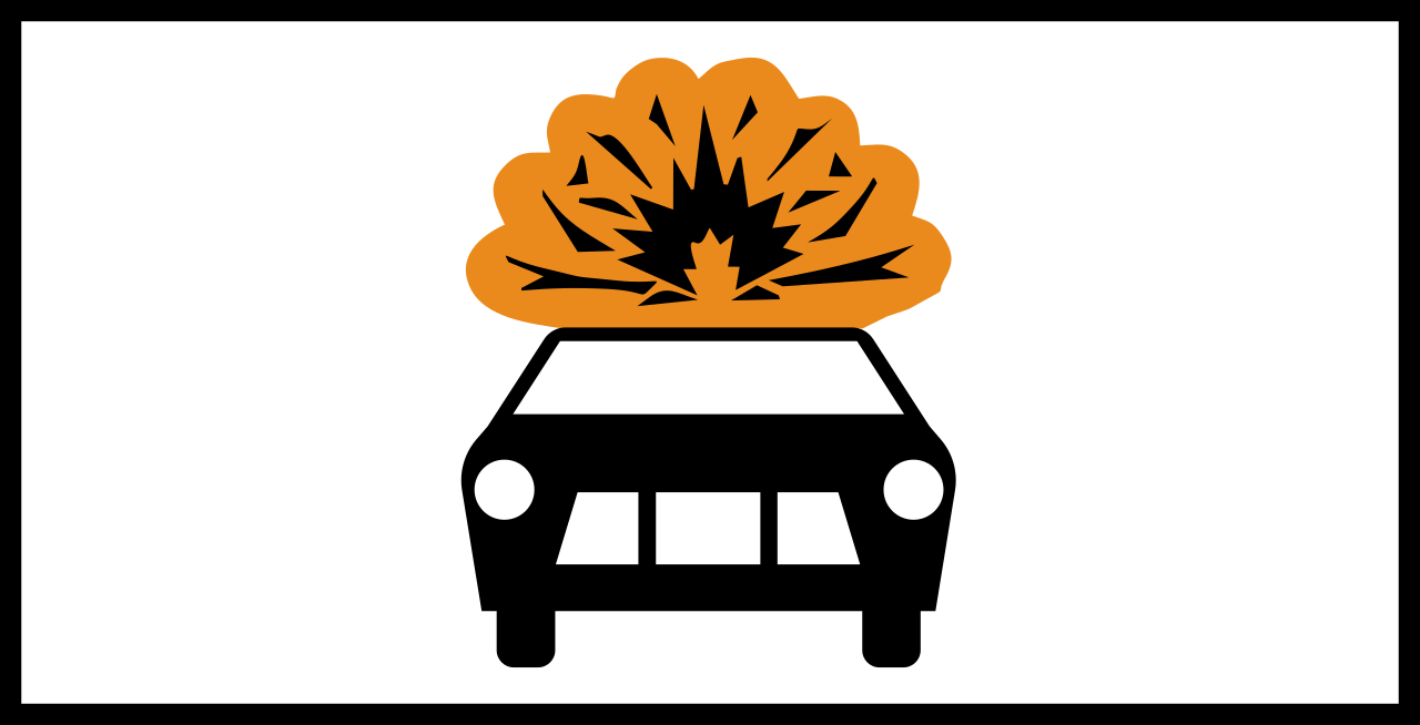 For vehicles carrying explosive materials.