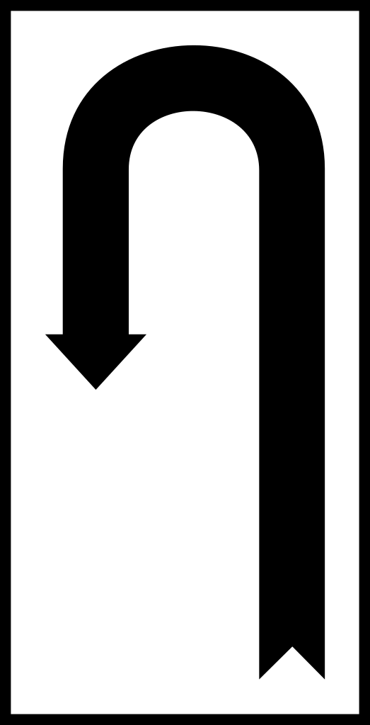 U-turn to the left.