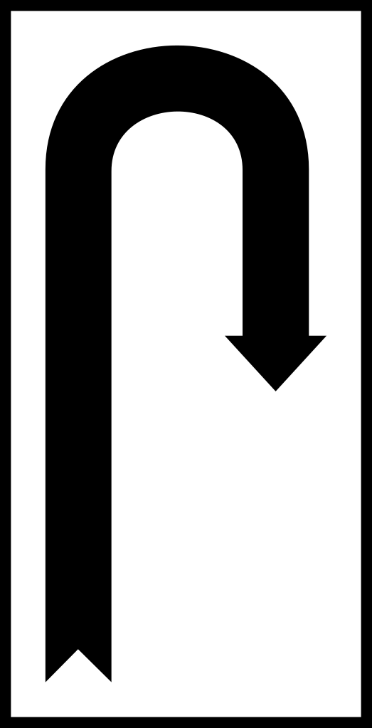 U-turn to the right.