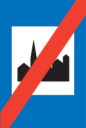End of the built-up area.