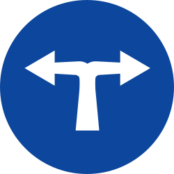Turning left or right mandatory.