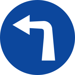 Turning left mandatory.