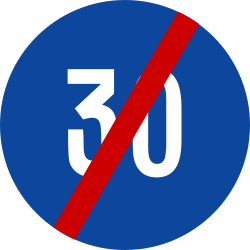 End of the minimum speed.