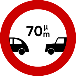 Minimum following distance.