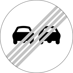 End of the overtaking prohibition.