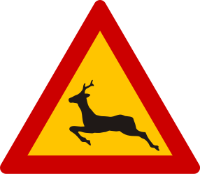 Avertissement pour traversée de cerfs.