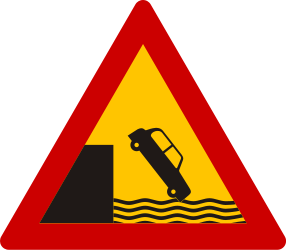 Avertissement pour un quai ou une berge.