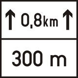 Over ... meter, gedurende ... meter.
